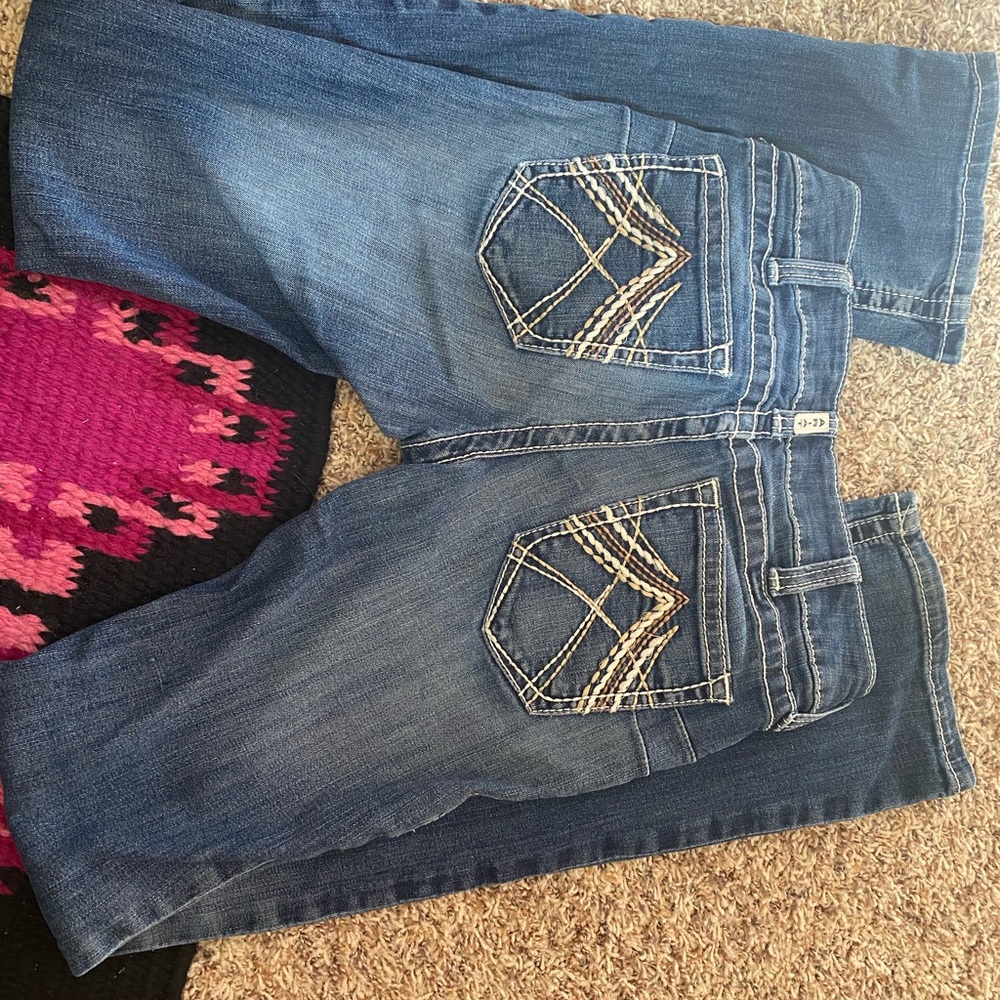 Ariat Women's Blue Boot Cut Jeans with Embroidered Pockets